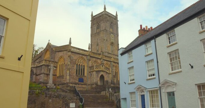 The Church Of St John The Baptist In Axbridge, Somerset, England - Tilt Down