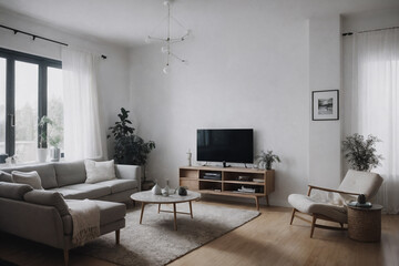 cozy scandinavian home living room interior
