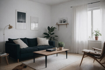 cozy scandinavian home living room interior