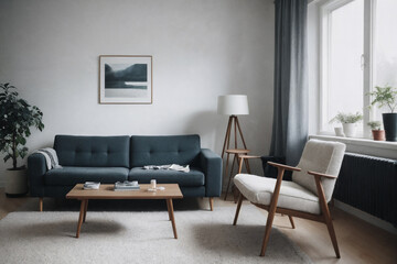 cozy scandinavian home living room interior