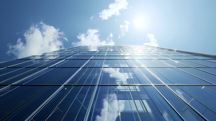 Obraz premium Skyscraper surrounded by glass windows
