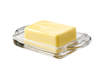 a butter in a glass dish