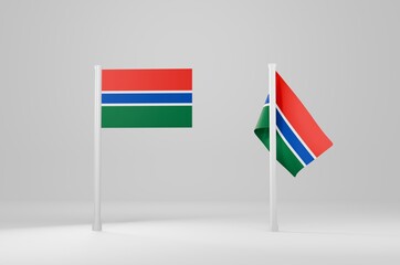 Flag Of Gambia 3d Illustration Stock Image	