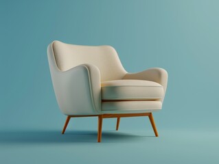 White chair, isolated on a plain background.