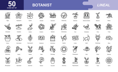 Botanist icon set