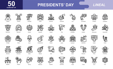 Presidents' Day icon set