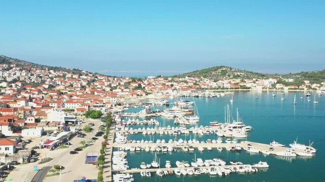 Aerial view of town of Murter on island of Murter in Dalmatia, Croatia