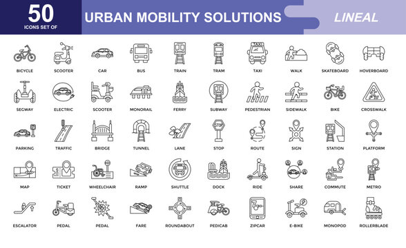 Urban Mobility Solutions icon set