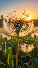 dandelion on the sky background