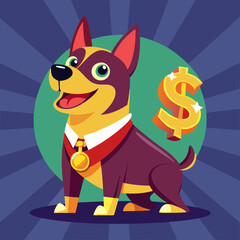 dog with a bone logo icon vector illustration.