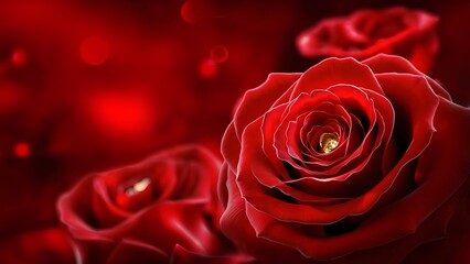 Naklejka premium Red romantic rose background of love symbol
