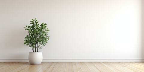 Minimalist Interior Design with a Plant in a Pot