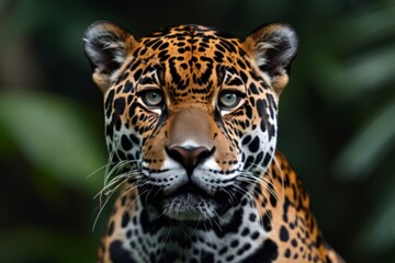 Naklejka premium Captivating close-up of a strikingly patterned jaguar's coat.
