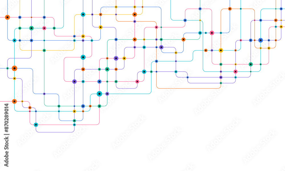 Poster circuit connect lines and dots. network technology and connection concept. decentralized network nod