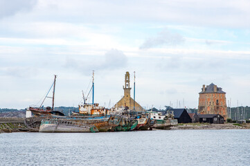 Fototapeta premium Cimetière de bateaux à Camaret-sur-Mer