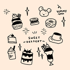 sweet dessert element design for templates.