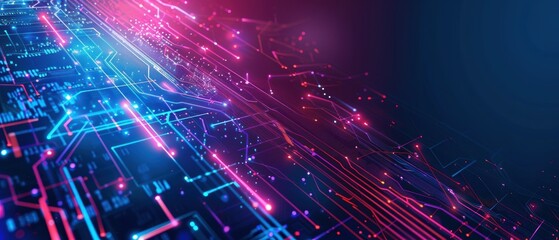 Fototapeta premium Digital innovation, abstract tech shapes, idea concept, modern design, futuristic background