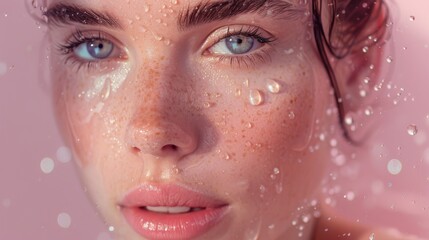 The image is largely blurred with no discernible features, consisting of pink and light hues possibly suggesting a soft background