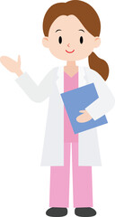Illustration of a female doctor. Vector Illustration.