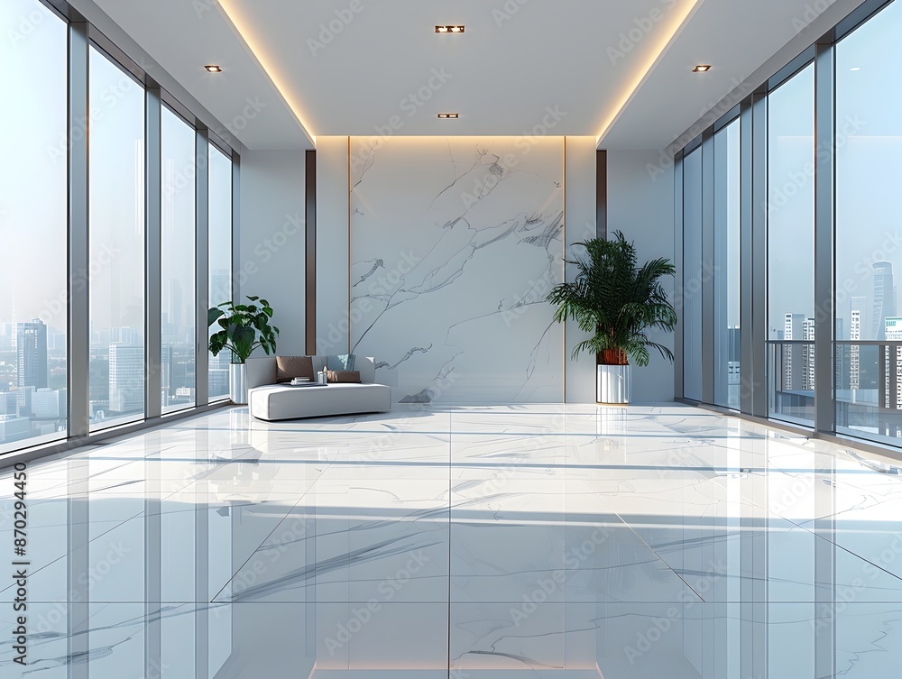 Poster minimalist architectural frame pristine backdrop for sleek modern apartment elegance with clean line