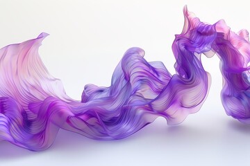 Obraz premium Abstract Purple Fluid Shape on White Background Digital Art