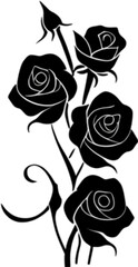Elegant rose silhouette stencil for stunning floral designs. 