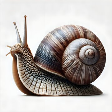 snail on white background