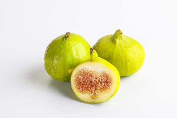 Ripe sweet juicy green fig heap