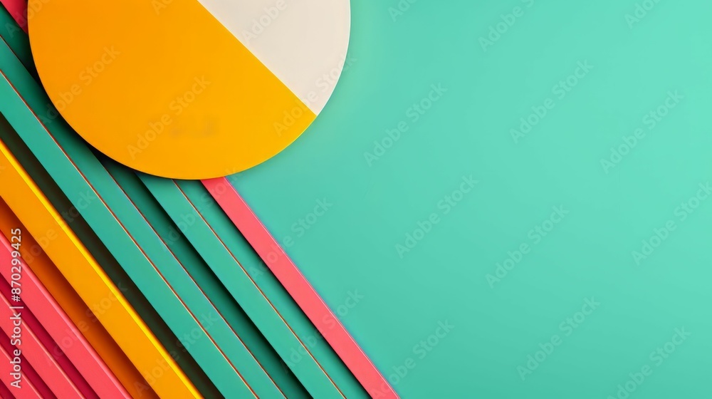 Aufkleber abstract colorful geometric background with copy space.