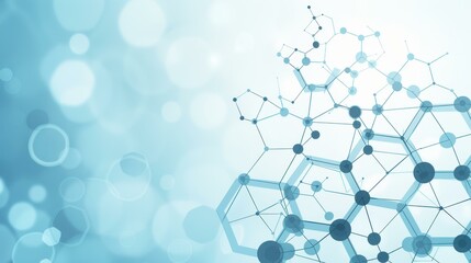 Intriguing concept art featuring abstract blue hexagons and lines, perfect for sciencethemed projects.