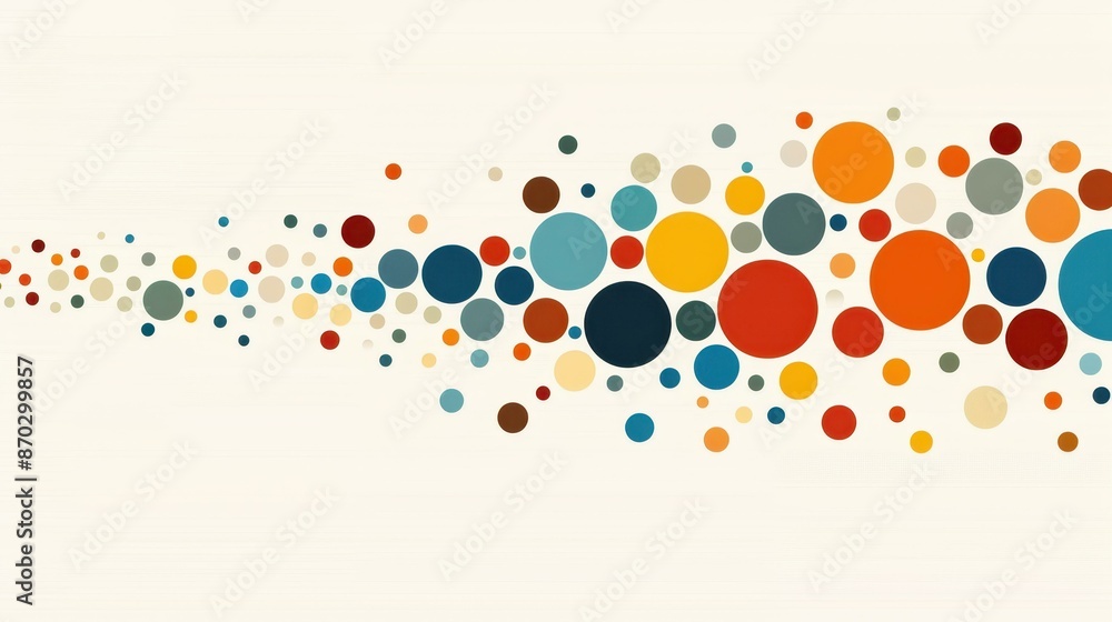 Poster engaging abstract vector design featuring a colorful array of circles.