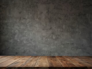 gray background, wooden floor