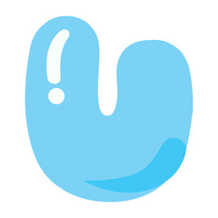 Sea Bubble Letter U