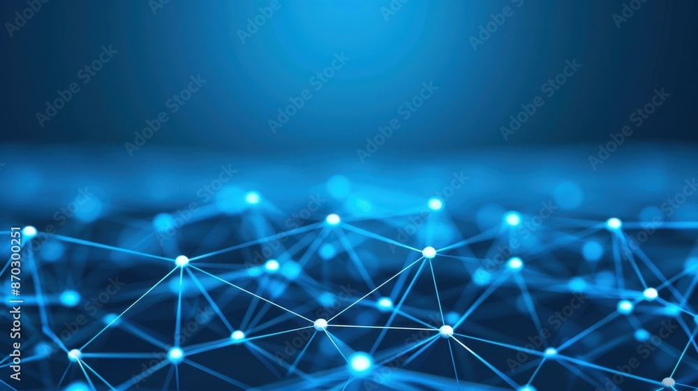 Poster cybersecurity technology and digital data protection concept. abstract design with polygons, dots, a