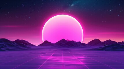 Obraz premium Transport yourself to a mesmerizing sinspired retrofuturistic scifi realm with neon lights and stunning visuals.
