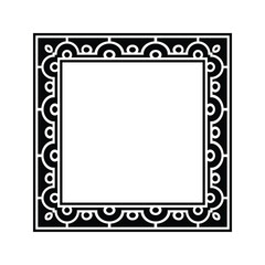 Ornamental Geometric Square Border Pattern Design with Symmetrical Shapes