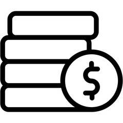 Vector Icon Coins, Money, Currency, Cash, Business
