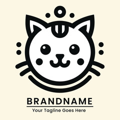  Simple and modern cat logo with a charming and friendly design