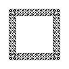 Ornamental Geometric Square Border Pattern Design with Symmetrical Shapes
