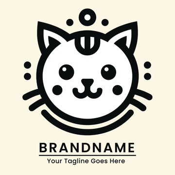  Simple and modern cat logo with a charming and friendly design
