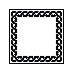 Ornamental Geometric Square Border Pattern Design with Symmetrical Shapes