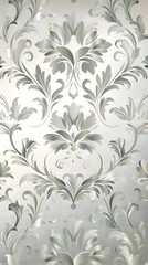 Fototapeta premium Sophisticated Silver and White Floral Damask Background for Luxury Designs