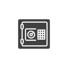 Safe with a combination lock vector icon