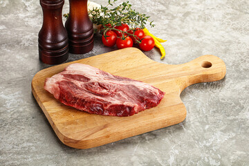 Raw beef chuck roll steak