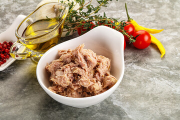 Canned tuna fillet for salad