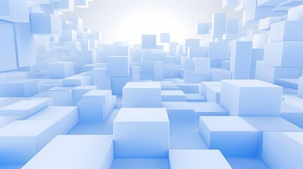3d rendering of white and blue abstract geometric background. Scene for advertising, technology, showcase, banner, game, sport, cosmetic, business, metaverse. Sci-Fi Illustration. Product display
