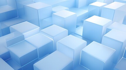 3d rendering of white and blue abstract geometric background. Scene for advertising, technology, showcase, banner, game, sport, cosmetic, business, metaverse. Sci-Fi Illustration. Product display