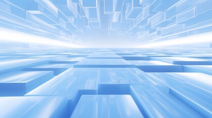 Fototapeta premium 3d rendering of white and blue abstract geometric background. Scene for advertising, technology, showcase, banner, game, sport, cosmetic, business, metaverse. Sci-Fi Illustration. Product display