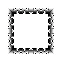 Ornamental Geometric Square Border Pattern Design with Symmetrical Shapes