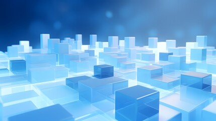Obraz premium 3d rendering of white and blue abstract geometric background. Scene for advertising, technology, showcase, banner, game, sport, cosmetic, business, metaverse. Sci-Fi Illustration. Product display